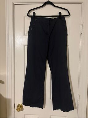 LOFT Navy High-Rise Wide-Leg Sailor Pants